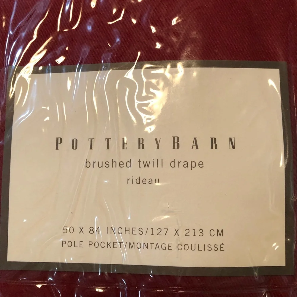 Pottery Barn brushed twill drapes. NWT